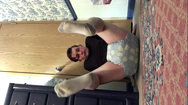 Diaper Boy Damien Michael Turner Playing in Yet Another Loaded Messy Diaper