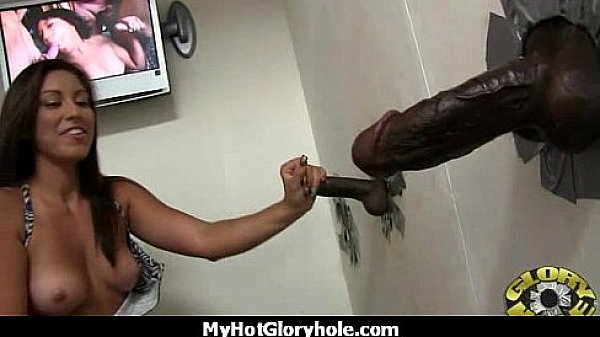 Gloryhole cock licking and sucking interracial 7