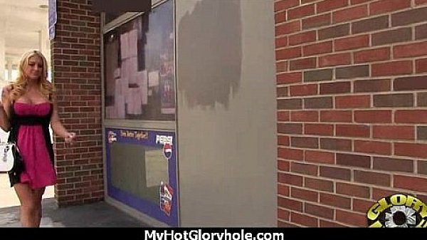 Ebony slut swallows cum sucking cardboard box gloryhole dick 16  