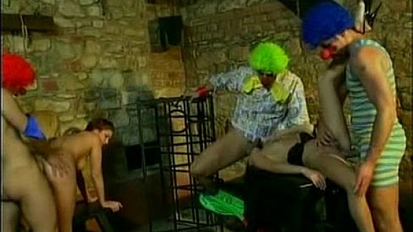 Double penetration clown orgy