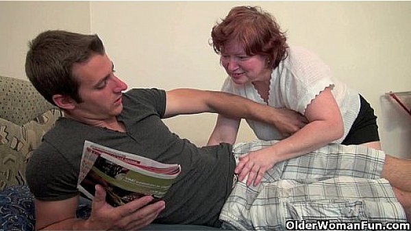 Chubby granny with big tits and hairy pussy gets fucked