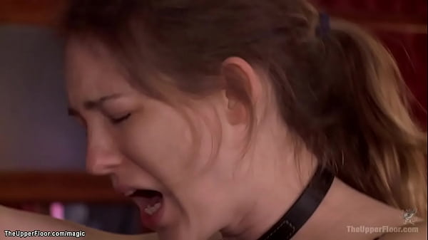 Sexy blonde House slave Dahlia Sky is humiliated and tormented by Barry Scott while guests fucking at bdsm orgy party in the Upper Floor