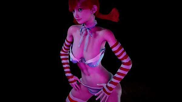 Red head girl with pigtails dancing : 3D Hentai