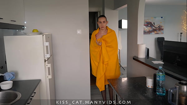 Stepson disturbed stepmom's masturbating, so he must fuck her and cum in pussy and on a boobs / Kisscat