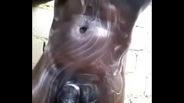 Hung sexy black shower