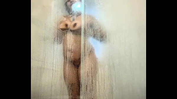 BBW Ebony Shower Tease Showing Big Ass and Big Boobs Naked