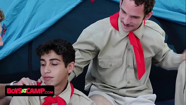 Boys At Camp - Perv Scout Leader Enjoys Hardcore Foursome With innocent Twinks 