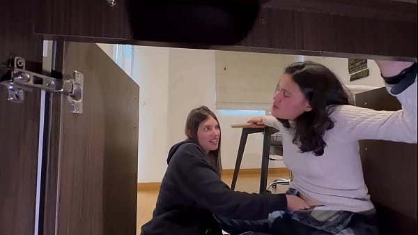 I didn't realize my maid was so hot, she bent down to clean the study.