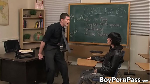 Emo twink punished by his jock teacher 