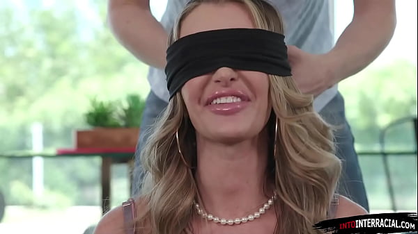 Big tit hotwife Linzee Ryder is blindfolded while she awaits her surprise.A big black cock is ready to get sucked by the busty milf and fuck her pussy  