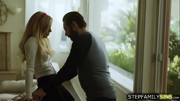 Aiden Ashley is missing her stepbro.The guy is caressing his stepsis,sucking her small tits and going down licking and fucking her shaved pussy 