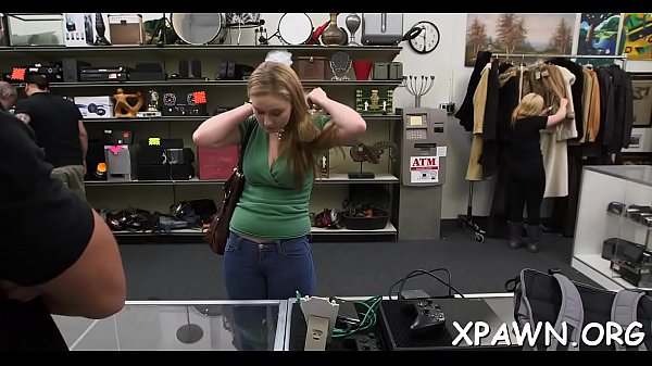 Intense babe has sex in shop