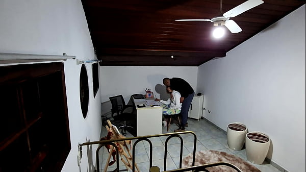 Student is going to take a test in the teacher's office and is seduced by him until she gives in and has sex