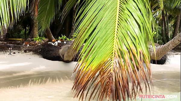 Sexy Asian Model Putri Cinta naked on a beautiful tropical beach