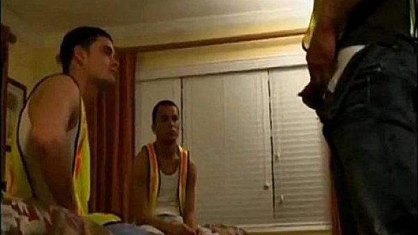 3 straights workers in an hotel room for the first time