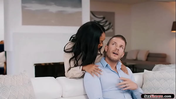 So my husband is watching the game again and I am horny.Lucky me his hot stepbrother comes by and in the kitchen I deepthroat his big cock  