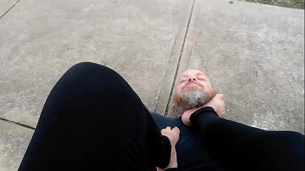 Foot Kisses Goddess Bresha's Feet in Public Park