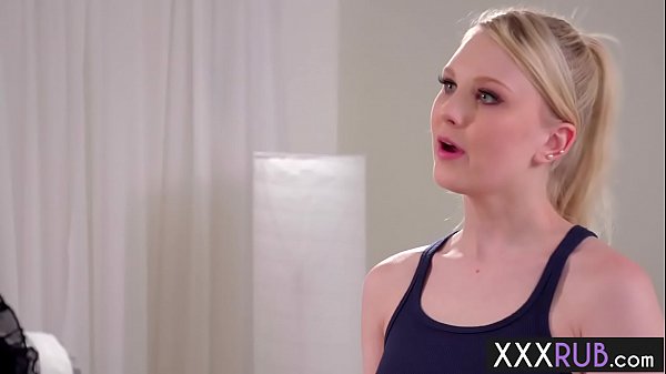 Two horny lesbians massage and passion fingering 