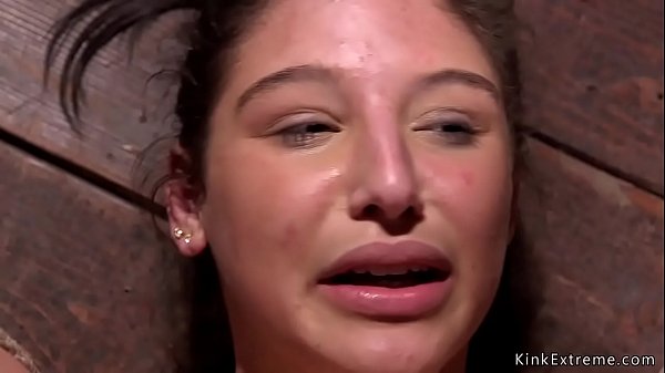 Hogtied in chair brunette slave Abella Danger with hot ass gets spanked and whipped