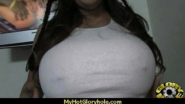 Ebony teen shows off her blowjob skills at gloryhole 19
