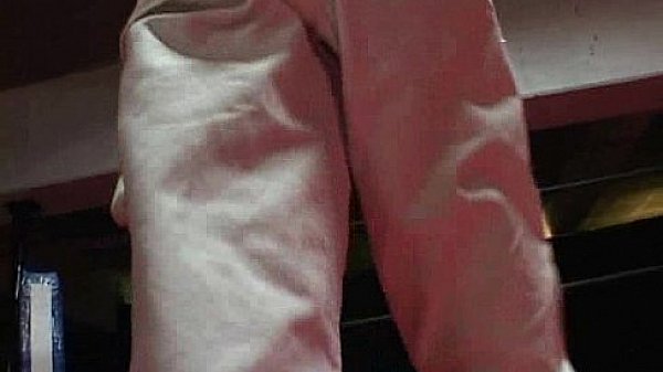 Pathetic slave is in full gear as a strong mistress beats him up