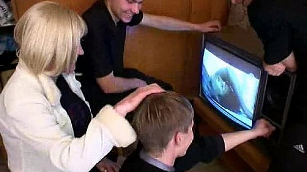 Older fat woman fucked by two young boys