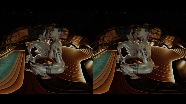 FFF JudyAlvarez PanamPalmer V Parody Cyberpunk2077 Orgy Group Lesbian Sex Strap on face sitting pussy tits VR WWW Pool  