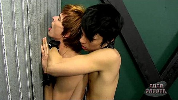 Bound youngster breeding with emo twink