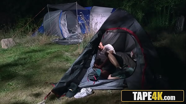 Campfire Turns Steamy as Blonde Bimbo Cheats with Boyfriend's Old Dad