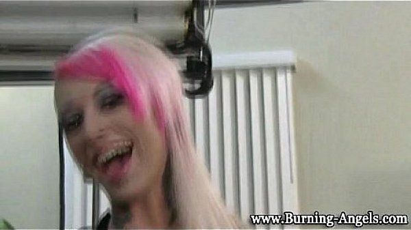 Tattoed chick in heels