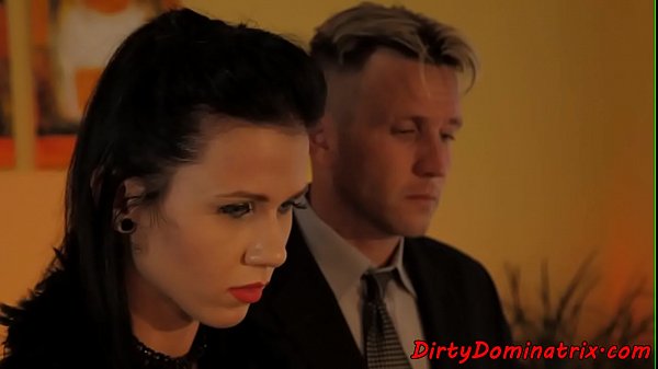 Submissive euro punished in front of husband