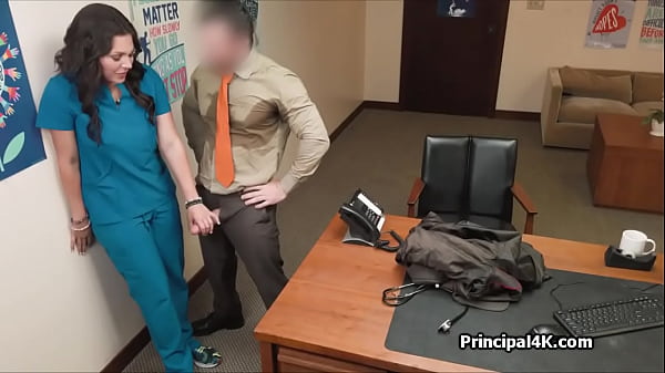 Office desk hammering of hot nurse milf