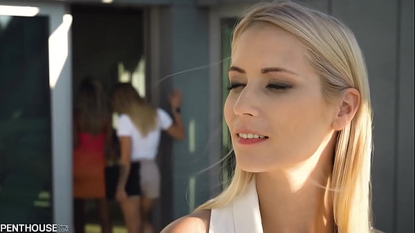 Glamorous Penthouse Star Sharon White Spread Her Legs and Trimmed Pussy for Masseur's Dick