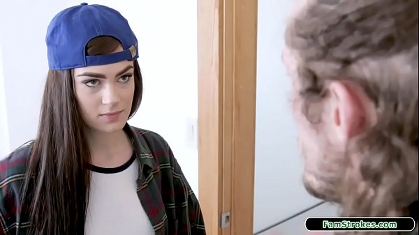 Tomboy stepsis wants to prove her stepbro shes straight.She takes his big cock out and deepthroats him.He licks her shaved pussy and fucks her 