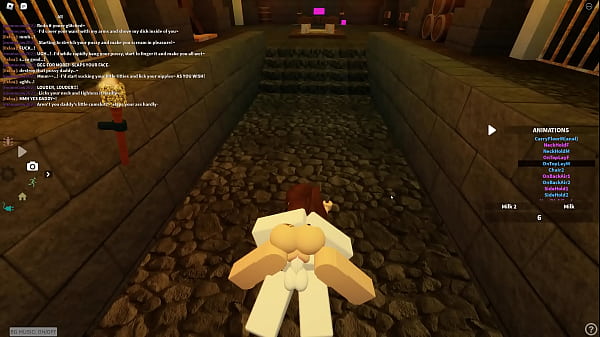 Roblox destroying this petite hoe's wet holes with my big cock