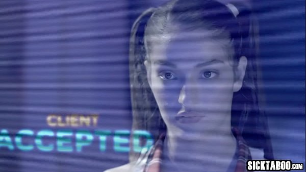 Hot brunette robot teen banged by client in ass and mouth with his big cock