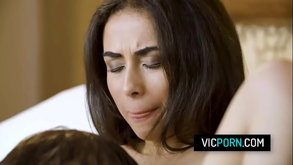 Horny brunette babe takes a big cock in her shaved pussy 