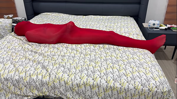 Nylon Encasement Mummification Locked in Pantyhose Cocoon Can't Escape or Break Free From Being Put Into Stretchy Hose