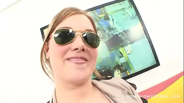 Blonde with big natural boobs gets bent over and pounded