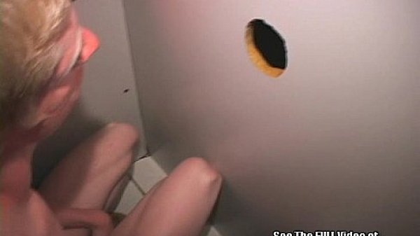 Blonde Adonis Sucking Cocks in GloryHole