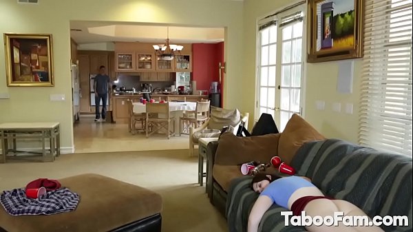 Horny stepsister giving blowjob and fucked by the horny stepbro 