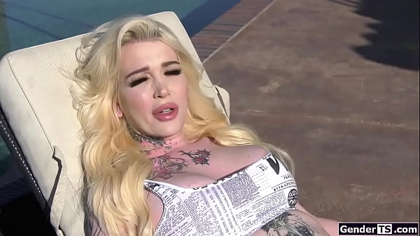 Trans Gracie Jane tests then new busty tgirl Aphrodite Adams.The big tits brunette ts takes out her cock and is sucked off and anal barebacked 