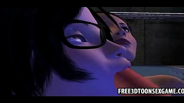 Lucky 3d cartoon dude gets to choose from two girls