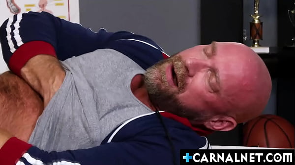 Twink Tyler Tanner pounding coach Killian Knox ass hard over the table  