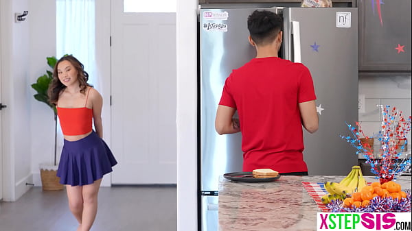 Big ass Asian stepsis went crazy on the 4th of July with her stepbro
