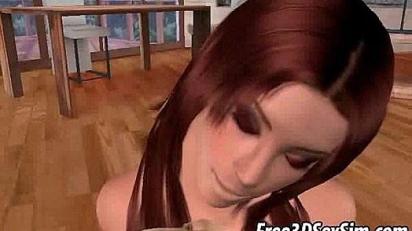 Two sexy 3D cartoon shemale babes going at it  