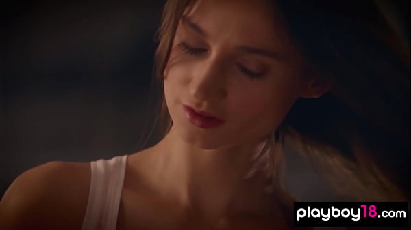 Glamorous brunette painter babe reveals her perfect natural shapes