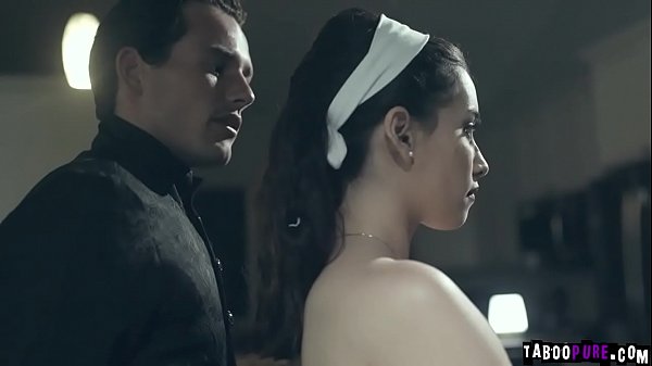 Aria Lee obeys and goes down on her knees to suck off Tylers cock and lick his balls