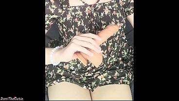 Pretty lil tranny DaniTheCutie holds a thick dildo in her tight ass this Christmas