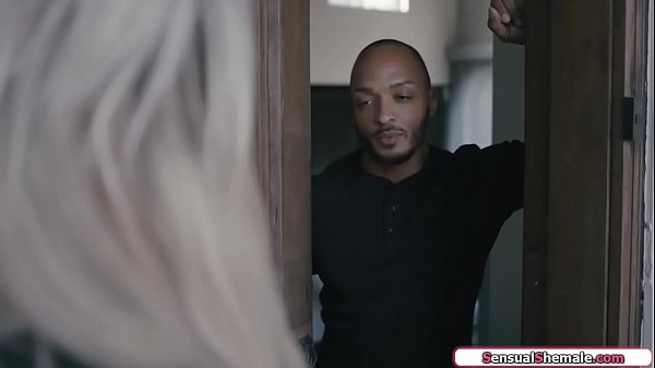 Tranny Aubrey Kate visits her black neighbor and seduces him.He sucks her cock and gets facefucked.He licks the shemales ass and then anal fucks her  